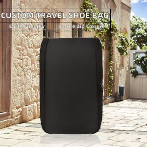Sac à chaussures personnalisé avec logo par sublimation, fermeture éclair Oxford, écologique - Organisateur de chaussures de sport portable, best-seller pour les voyages - Product Image 2