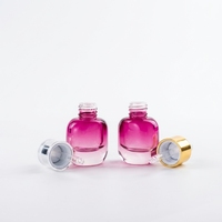 Luxuriöse 20ml Matt-Rosa-Lila Farbverlauf Glasflasche für Serum mit Schwerem Boden, Gold-Silber Lotionpumpe, Augenessenz Hautpflege-Verpackung