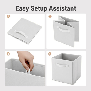 批发可折叠环保织物玩具组织者储物立方体储物盒带手柄 - Product Image 2