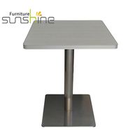 Pied de table en tube d'acier inoxydable, design moderne, best-seller, pour mobilier de restaurant, marque Sunshine.
