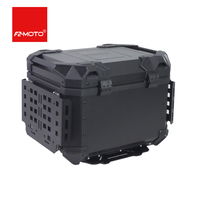 F2-moto Coffres Arrières de Moto 45L avec Plaque Pliante et Protections d'Angle en H des Deux Côtés