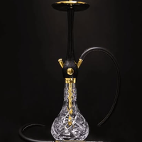 Chicha en bois classique 24 carats en or, chicha de luxe, chicha portable tendance, tabac à fumer, chicha en bois colorée, en stock
