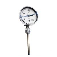 Termómetro bimetálico universal Controlador de temperatura industrial para tubería de caldera Medición de 0-600 grados Sensor de temperatura