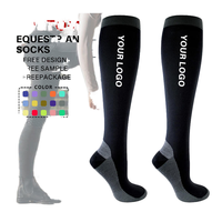 Chaussettes d'équitation unisexes légères et respirantes de haute qualité avec logo personnalisé du fabricant, bordure tricotée
