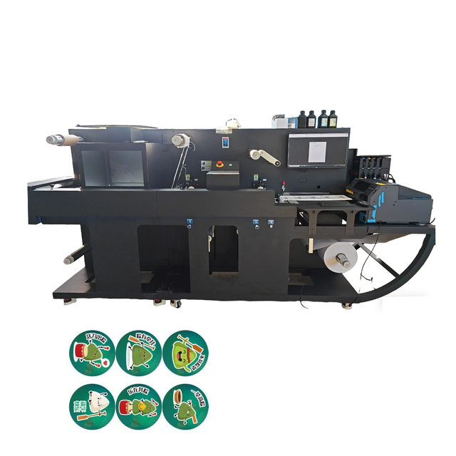 Roll to Roll Digital Label Printing Machine Food Cosmetic Wine Barcode Sticker Integrated Printer Laminating Die Cutting Machine