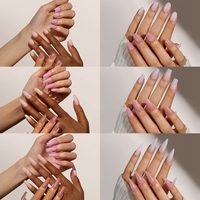 XCOATTIPS Capsules d'ongles carrées extra courtes 160 pièces en gros Nude Naturel à presser Faux ongles Couverture complète Capsules d'ongles en gel souple X