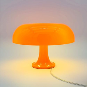Lampe de table moderne en ABS et aluminium, design champignon, avec contrôle par bouton USB pour température de couleur/luminosité réglables, design simple pour - Product Image 1