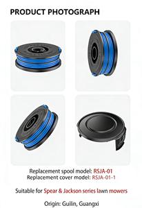 8 แพ็ค RSJA-01 หัวตัดหญ้าแบบม้วน สายไนลอนขนาด 1.6 มม. ยาว 32 ฟุต/10 เมตร สำหรับเครื่องตัดหญ้า Spear & Jackson รุ่น GT450 GT600 N1F-GT-280 450-D S6030ET - Product Image 3