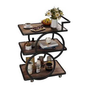 Petit chariot <span class=keywords><strong>de</strong></span> service en métal à 3 étagères pour la livraison <span class=keywords><strong>de</strong></span> nourriture, <span class=keywords><strong>l</strong></span>'hôtellerie, les boissons, le thé, le service <span class=keywords><strong>de</strong></span> gâteaux, luxe <span class=keywords><strong>l</strong></span>éger haut <span class=keywords><strong>de</strong></span> gamme, mobile - Product Image 5