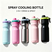Bouteille isotherme 2-en-1 de 650 ml en acier inoxydable avec pulvérisateur, idéale pour les sports de plein air et les activités portables