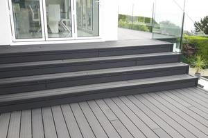 Bán buôn rãnh WPC <span class=keywords><strong>decking</strong></span> ngoài trời nhựa gỗ Composite <span class=keywords><strong>decking</strong></span> gạch không thấm nước sàn boong - Product Image 5