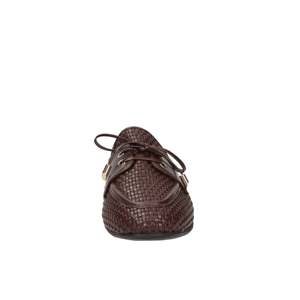 Marco Tozzi Women's Mules Brown 39 <b>Flat</b> Heel 1 Cm Woven Leather Slip On - Product Image 3