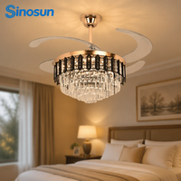 Ventilateur de plafond intelligent à LED avec lumière, 42 pouces, 3 pales, moteur DC réversible, télécommande, variateur d'intensité, installation facile, style moderne, OEM&ODM