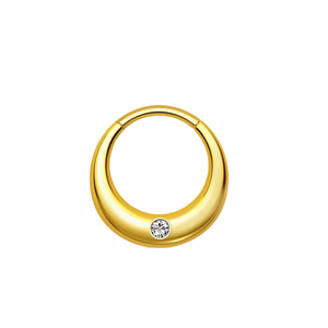 Pendientes de Oreja en Forma de Corazón con Circonita y Titanio G23 ASTM-F136, Chapados en Oro de 18K, Anillo de Nariz, Joyería Corporal para Mujer, Uso Diario - Product Image 1