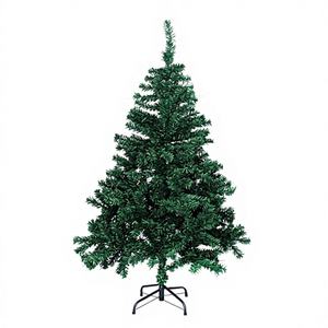 Arbre de Noël artificiel vert de haute qualité, 1,5 m, 500 aiguilles, 4 pièces/boîte, sans éclairage, style moderne, articulé, autoportant, pour décoration extérieure et intérieure - Product Image 1