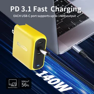 140W GaN Charger PD 3.1 Usb-c Power Adapter Fast Charging Laptop Multi Port Usb Charger For Macbook Pro Charger