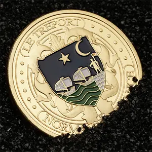フランス行政部コレクタブルゴールドメッキお土産コインカラフル記念コインAY128