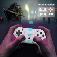 Manette de jeu sans fil Honcam BT avec gyroscope, boutons arrière remappables, joystick à effet Hall, déclencheur et éclairage RGB pour PS5 et tous les jeux