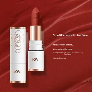 Rouge à lèvres <span class=keywords><strong>GOVO</strong></span> Silk Bloom - Fini mat velours léger, ne colle pas toute la journée, teinte lait au thé et haricot rouge, anti-transfert et hydratant - Product Image 2