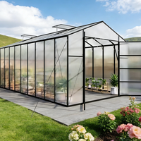 Serre de jardin en polycarbonate et aluminium, écologique, imperméable, anti-rongeurs, 10x20 pieds, facile à assembler, réglable