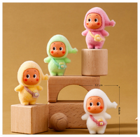 Kawaii 3D Beflockte Cartoon-Figuren Mädchen Jungen Niedliche Menschliche Gesichter Schöne Puppen Kreative Kinder-Geschenke Überraschungs-Blindbag