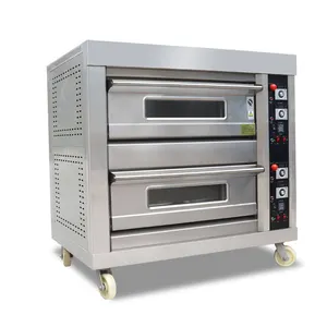 Industrial 2 layers 4 trays gas bread baking oven electric cookie biscuits cake oven pizza baking oven