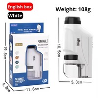 Science Discovery Adventure Kids Portable HD Optical Microscope, Handheld Mini Educational Gear for Primary Secondary Students