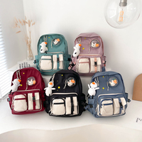 Nouveau design d'usine moins cher sac d'école de style mignon sac à dos d'école imperméable en nylon à impression rayée pour unisexe