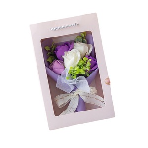 Caja de Regalo con Flores Artificiales de Jabón Hechas a Mano, Rosa y Cravo, Decorativa, para Celebraciones Festivas - Product Image 6