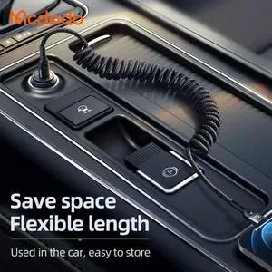 With Led Indicator Durable Nylon Braided Coiled Spring Phone Charger For Iphone Ipad PD 36W 20W Usb C Type To Iphone Data Cable