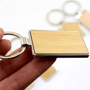 Housewarming Gift Favors Bamboo Metal Blank <b>Key</b> Chain Wood Keychain Home <b>Key</b> <b>Ring</b> Decoration House Keychain - Product Image 2