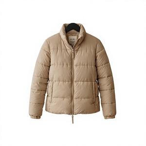 Veste matelassée beige pour homme, manteau d'hiver chaud et léger, col montant, veste décontractée pour l'extérieur, vente en gros ONE APEX - Product Image 3
