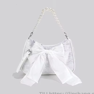 กระเป๋าพื้นผิวยอดนิยมกระเป๋าถือโบว์สีสดใสขนาดเล็กสำหรับผู้หญิงกระเป๋าสะพายไหล่สายเดียวกระเป๋าปาร์ตี้ปาร์ตี้วันที่ - Product Image 5