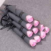 Bouquet de savon AYOYO Rose unique lumineuse Cadeau romantique pour la Saint-Valentin Diplôme - Savon artisanal Fleur décorative