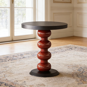 Table basse ronde moderne, table d'appoint pour <span class=keywords><strong>salon</strong></span>, décoration intérieure, mobilier, plateau noir, design unique avec base en forme de boule - Product Image 6
