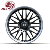 Nouvelles jantes forgées deux pièces de 18 à 26 pouces, noir brillant, multi-rayons, rebord poli, 5x112 5x120 20mm, adaptées pour le tuning de voitures de sport