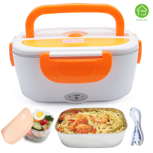 B10-1094 Wholesale 110V/220V/12V 1.05L Portable Plastic/Stainless Steel Tiffin Bento Thermal Electric Lunch box