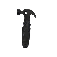 Marteau de survie multifonction en aluminium avec couteau, tire-bouchon, lime, scie, tournevis et ouvre-bouteille