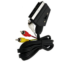 Câble Phono SCART 3-RCA, spécification européenne, connecteur 21 broches, adaptateur audio-vidéo, commutateur de réglage YR-SC-15