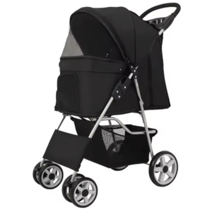 हल्के फोल्डिंग पालतू स्ट्रेलर फोल्डेबल 4 व्हील डीलक्स पालतू जानवर रोजमर्रा के आउटडोर रोलर - Product Image 4