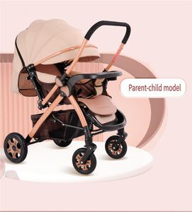 Poussette <span class=keywords><strong>BB</strong></span> pliable en lin toutes saisons pour bébé 2-Way Push 4 Roues amortissantes en caoutchouc avec modes inclinaison et assise - Product Image 1