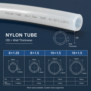 Tuyau pneumatique en nylon résistant à l'abrasion PA12 8mm 10mm 12mm DE, tuyau robuste pour machines, découpe sur mesure - Product Image 3