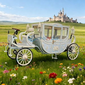 Calèche de mariage électrique de luxe blanche de haute qualité, personnalisée, calèche royale de loisirs à chevaux à vendre, la calèche électrique à chevaux - Product Image 1