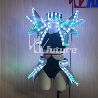 Jupe LED pour femme à changement de couleur, en fibre optique, pour danse de salon, avec télécommande, tenue de scène