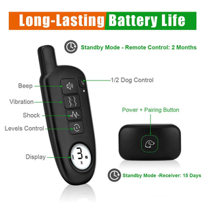 Su Geçirmez Köpek Eğitim Tasması Şarj Edilebilir Köpek Şok Tasması 1300ft Ekstra Geniş Uzaktan Kumanda Menzilli Köpek Elektrikli Bip Tasmaları - Product Image 2