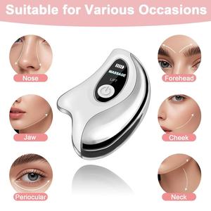 Masseur facial et cervical intelligent à <span class=keywords><strong>double</strong></span> mode chaleur et vibration, <span class=keywords><strong>appareil</strong></span> électrique Gua Sha <span class=keywords><strong>pour</strong></span> le soin du visage, <span class=keywords><strong>pour</strong></span> raffermir, sculpter et prendre soin de la peau - Product Image 5