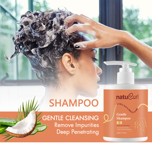 Set de Tratamiento Capilar de Marca Privada al por Mayor, Sin Sulfatos, Definidor de Rizos, Champú y Acondicionador Orgánico Reparador para Cabello Rizado - Product Image 2