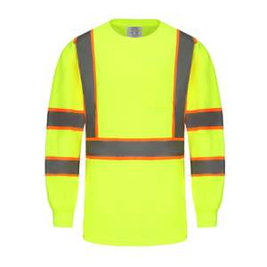 Ansi Class <span class=keywords><strong>2</strong></span> Hi-Vis เสื้อทำงานผ้าตาข่ายสีดำสีเหลืองสีส้มสีดำกันน้ำได้มีโลโก้สูง5ซม. - Product Image 1