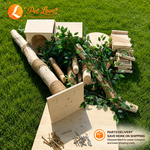 En gros Grande structure d'activités et lit pour <span class=keywords><strong>chat</strong></span> en bois massif avec griffoir en sisal, résistante aux griffures, jouet multifonction pour animaux de compagnie pour appartements - Product Image 3