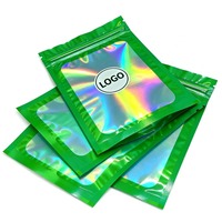 Bolsa con Cierre de Tres Lados, Fondo Plano, Transparente, de Aluminio, a Prueba de Olores, con Cierre Hermético Holográfico para Joyería y Gafas